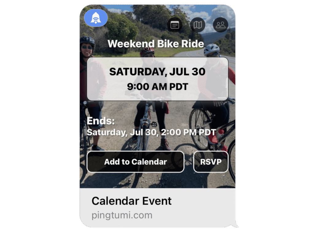 Pingtumi Calendar Events for iMessage