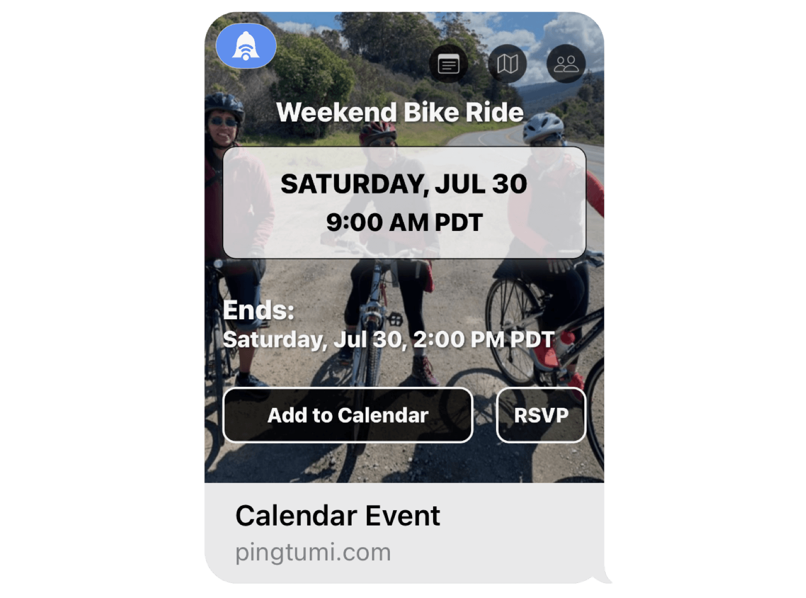 Pingtumi Calendar Events for iMessage