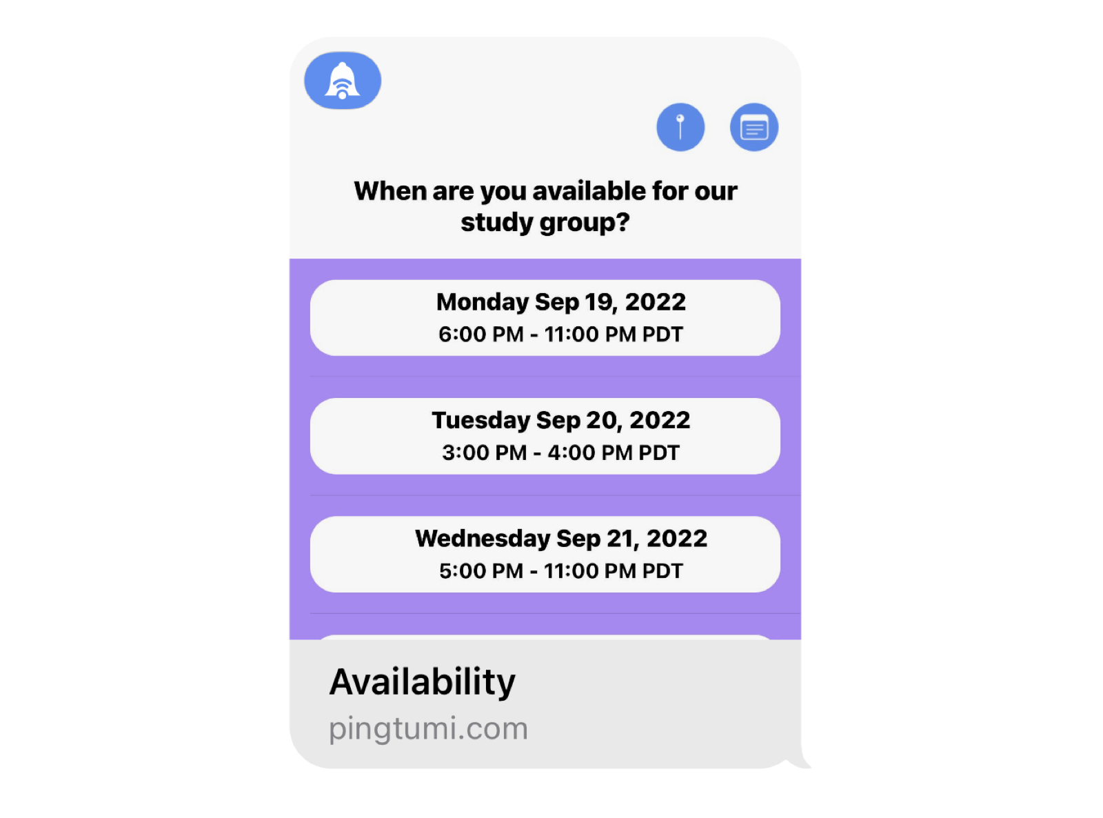 Pingtumi Availability for iMessage
