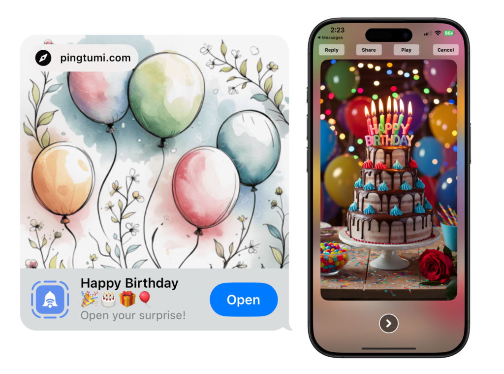 Pingtumi Greeting Cards for iPhone